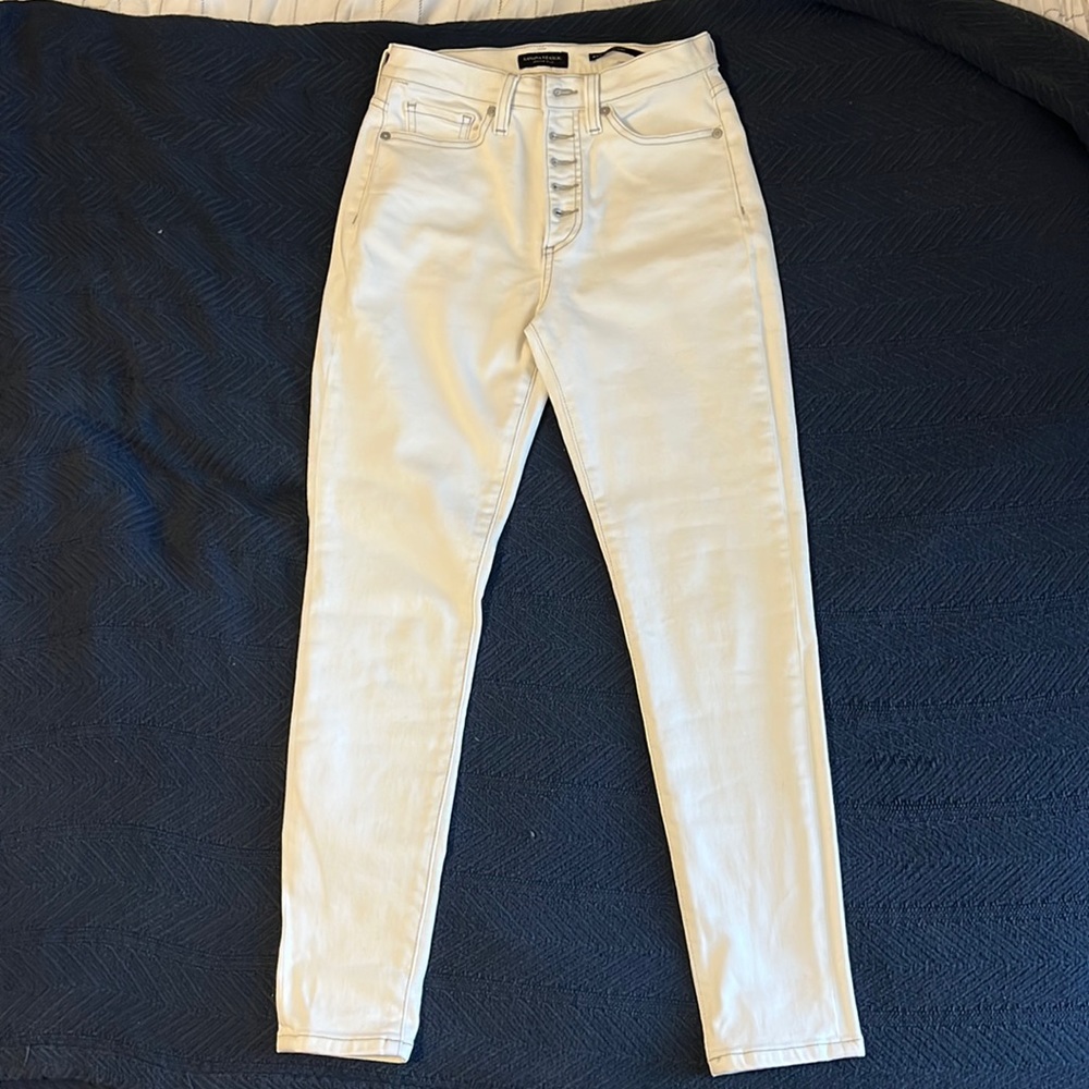 Banana Republic white high rise skinny jeans 26